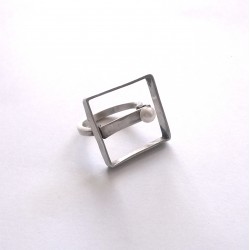Δαχτυλίδι τετράγωνο με μαργαριτάρι Sderi-3